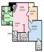 One Bed / One Bath 0196 floor plan